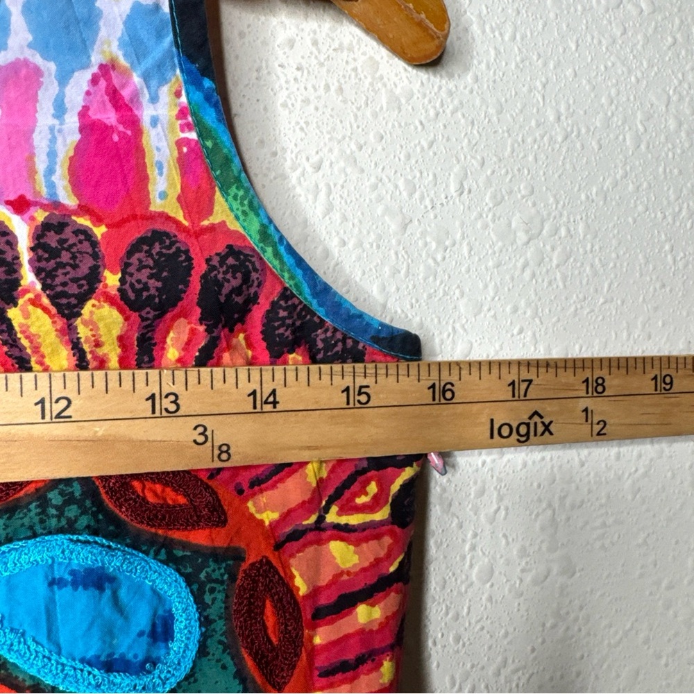 Desigual Women’s Vintage Multicolor Printed Cotton Dress Size Tag Missing - Picture 9 of 10